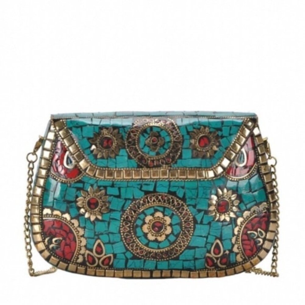 Green Mosaic crossbody handbag